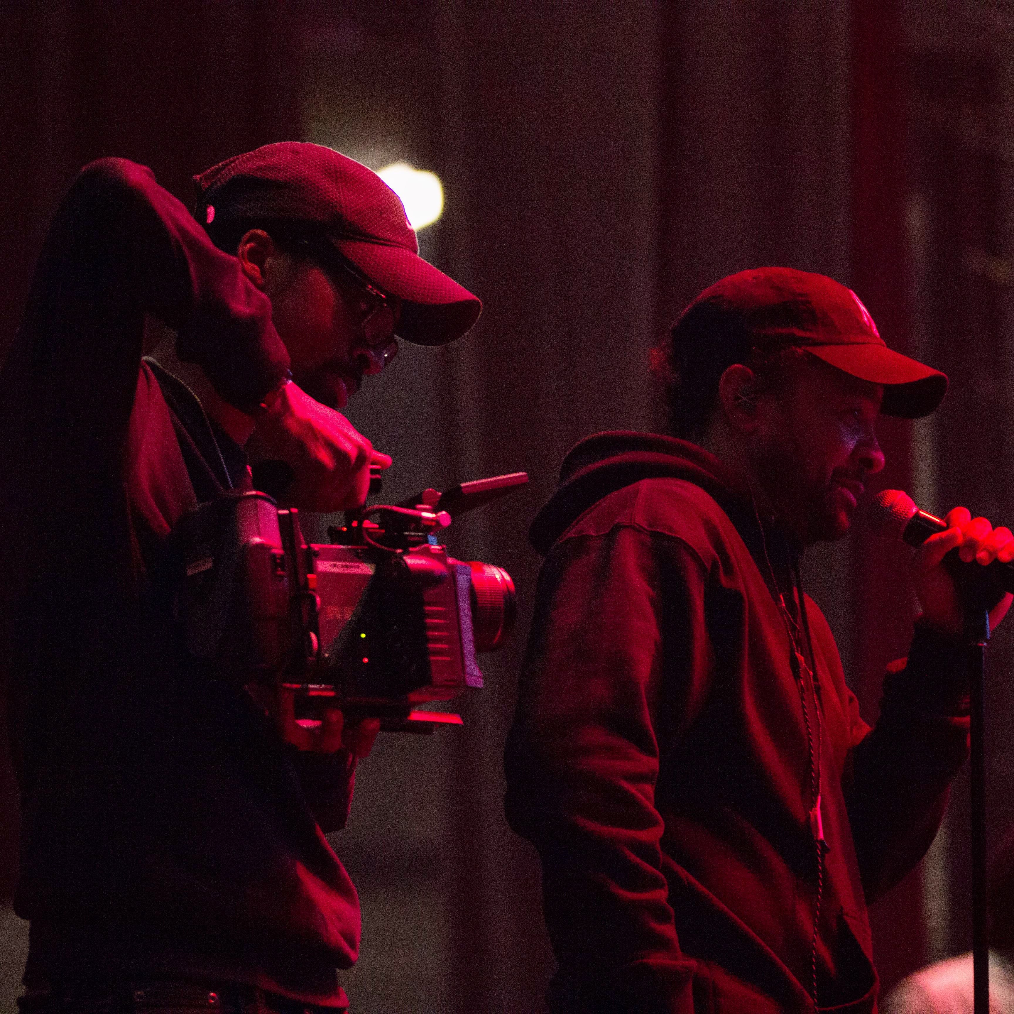 Jovaughn behind the camera on set